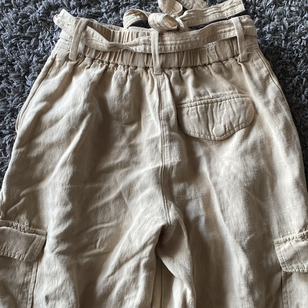 Aritzia Wilfred Kafka Belted Linen Blend Cargo Utility Pant Size 2